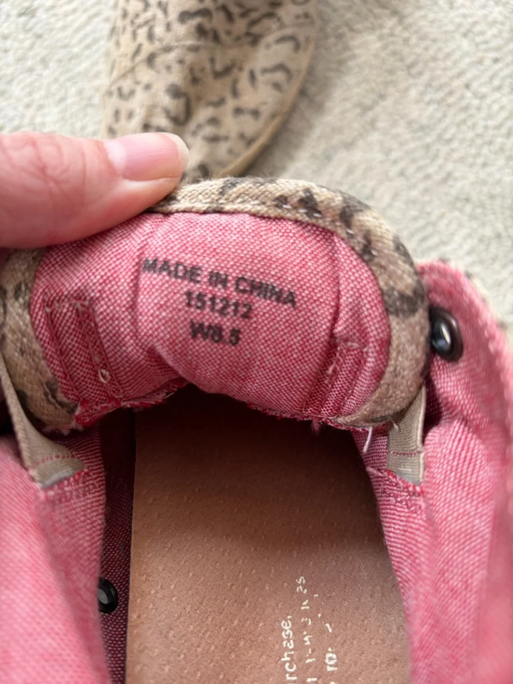 TOMS Desert Lace Up Shoes Leopard Print Canvas Flat Casual Boho Womens 8.5